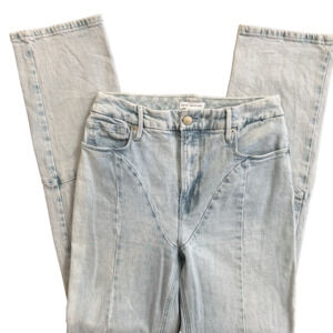 Good American Good Boy Curved Seam Jeans No-Slit Variant Light Wash Size 26